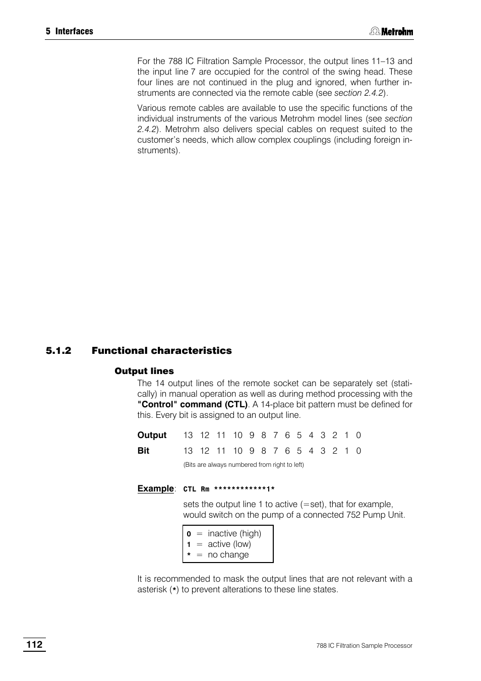 2 functional characteristics | Metrohm 788 IC Filtration Sample Processor User Manual | Page 120 / 173