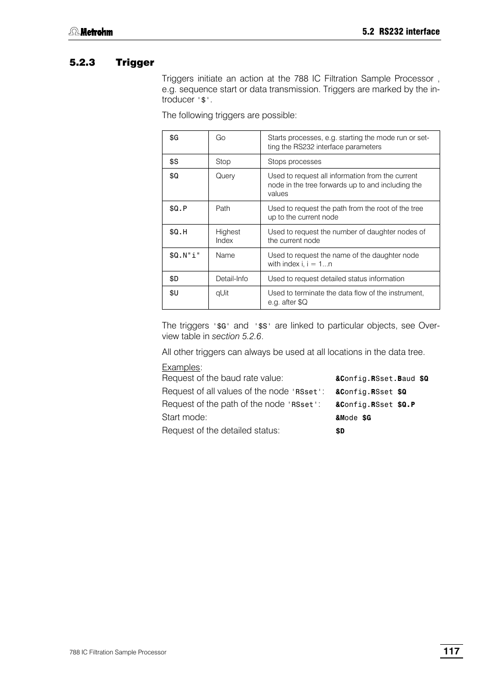 3 trigger | Metrohm 788 IC Filtration Sample Processor User Manual | Page 125 / 173