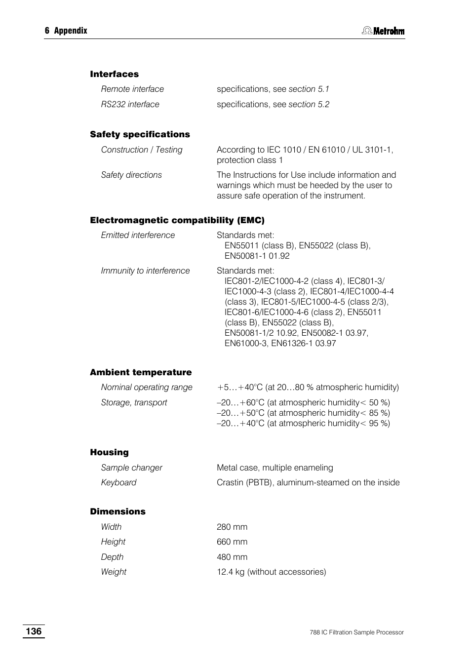 Metrohm 788 IC Filtration Sample Processor User Manual | Page 144 / 173