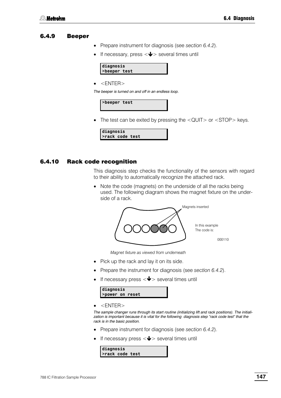 9 beeper, 10 rack code recognition | Metrohm 788 IC Filtration Sample Processor User Manual | Page 155 / 173