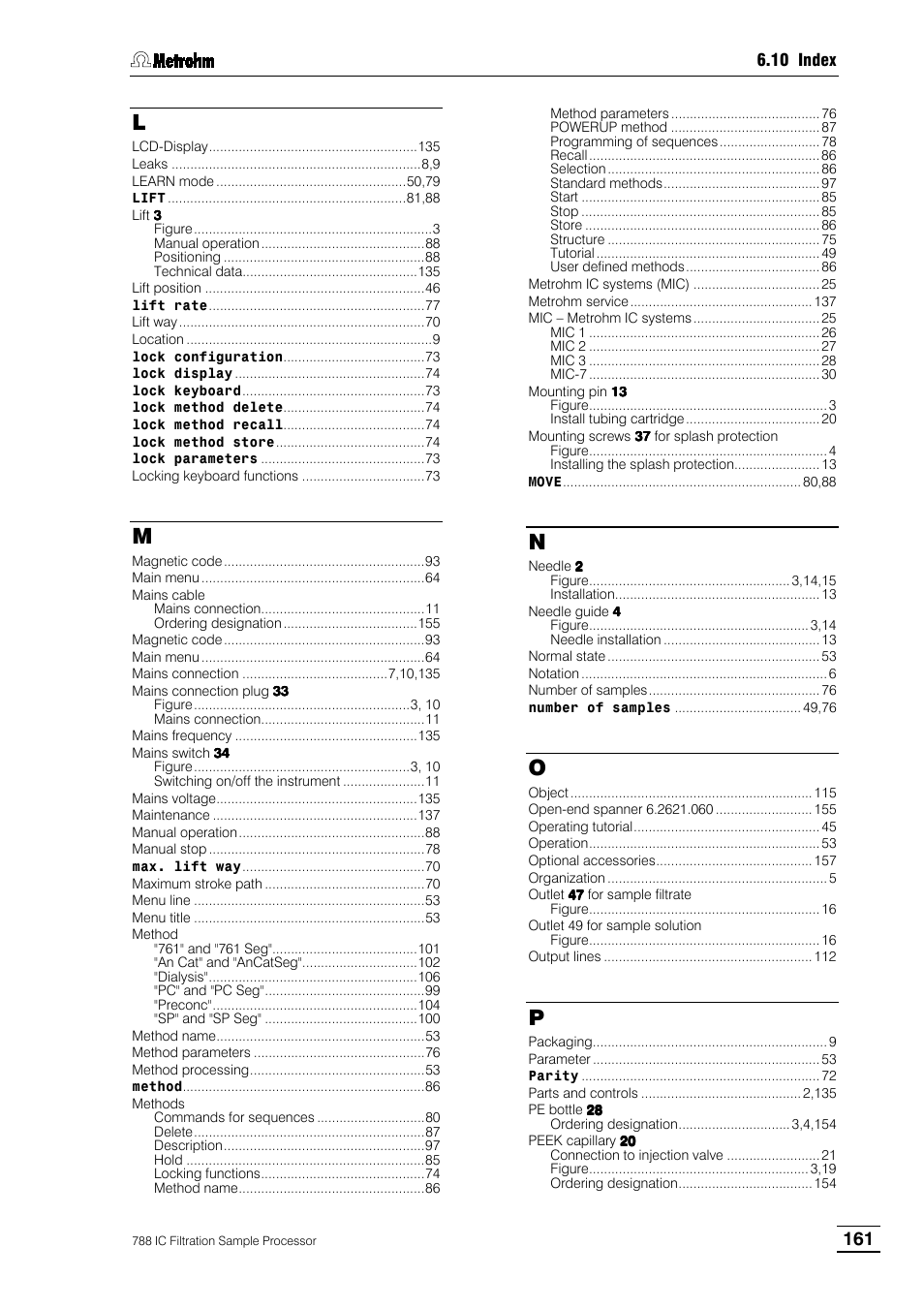 Metrohm 788 IC Filtration Sample Processor User Manual | Page 169 / 173