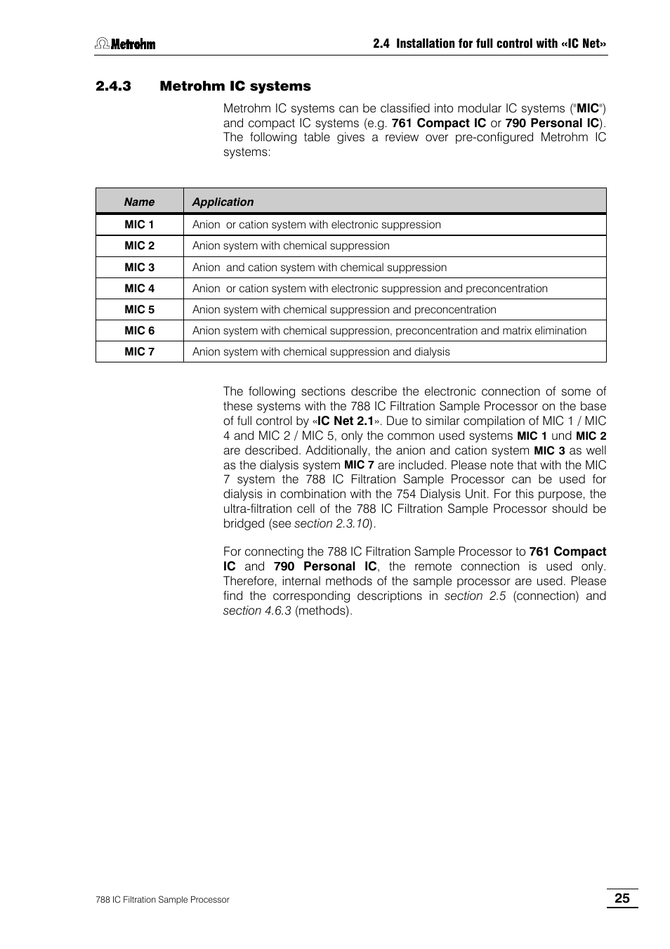 3 metrohm ic systems | Metrohm 788 IC Filtration Sample Processor User Manual | Page 33 / 173