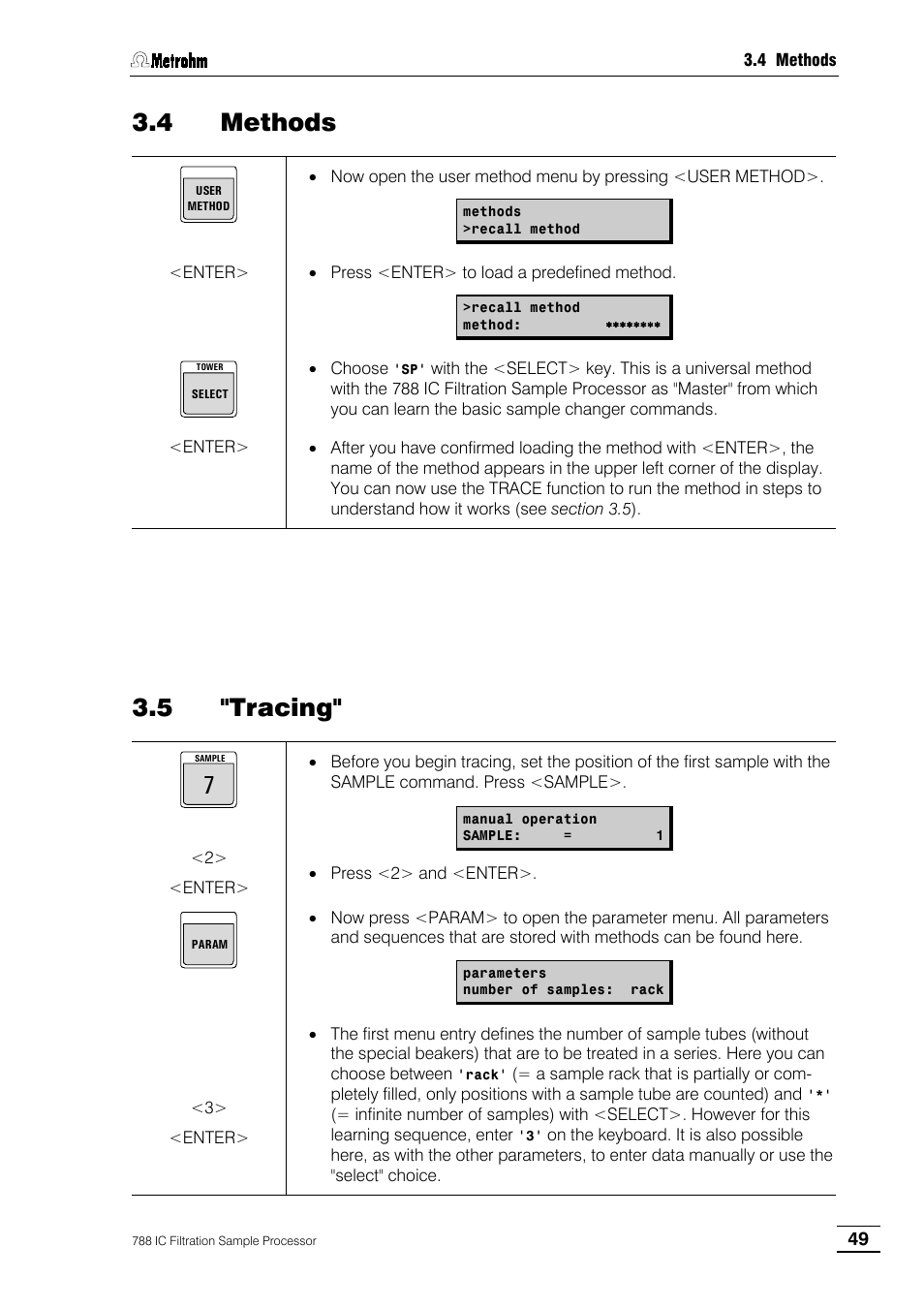 4 methods, 5 "tracing | Metrohm 788 IC Filtration Sample Processor User Manual | Page 57 / 173