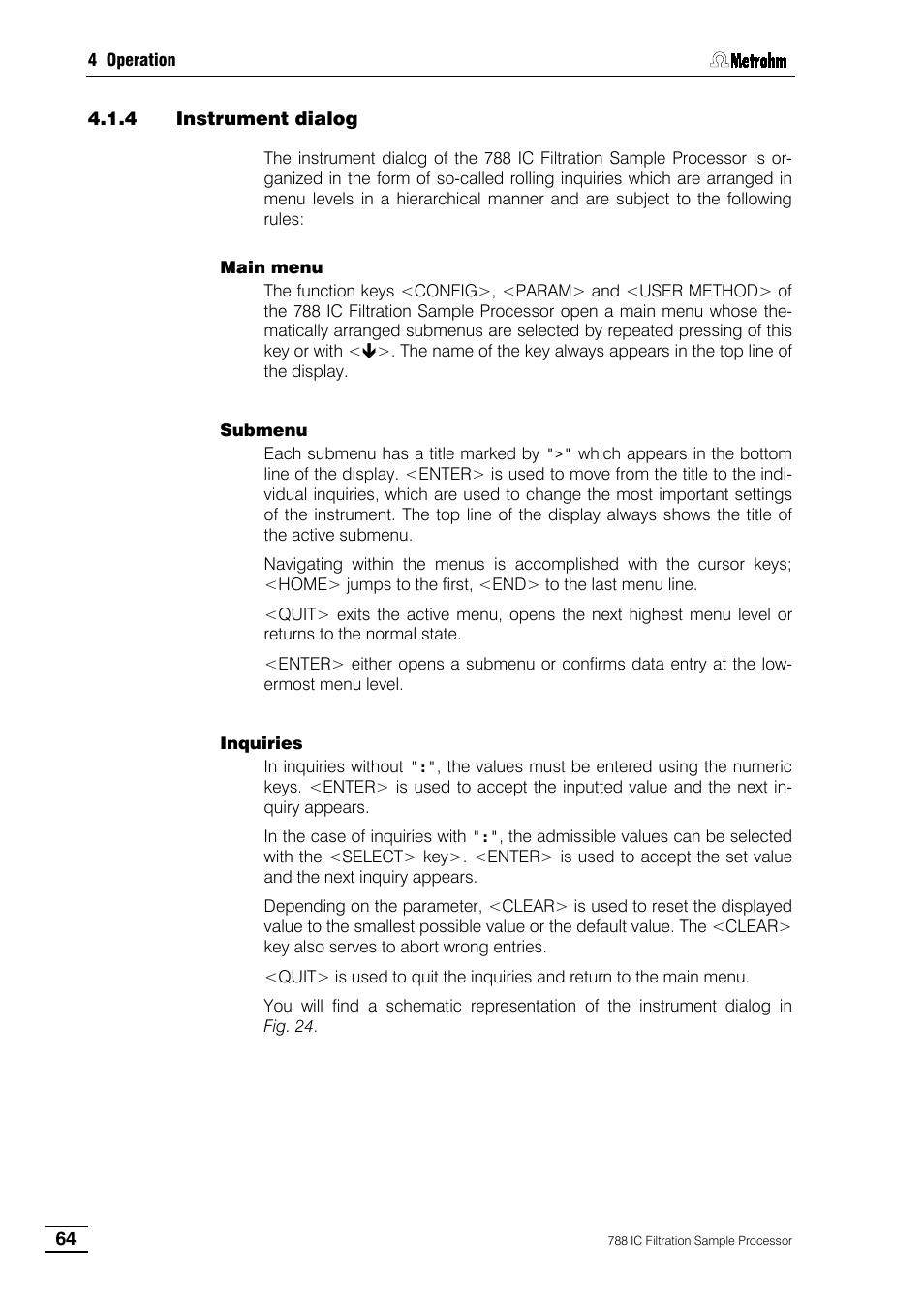 4 instrument dialog | Metrohm 788 IC Filtration Sample Processor User Manual | Page 72 / 173