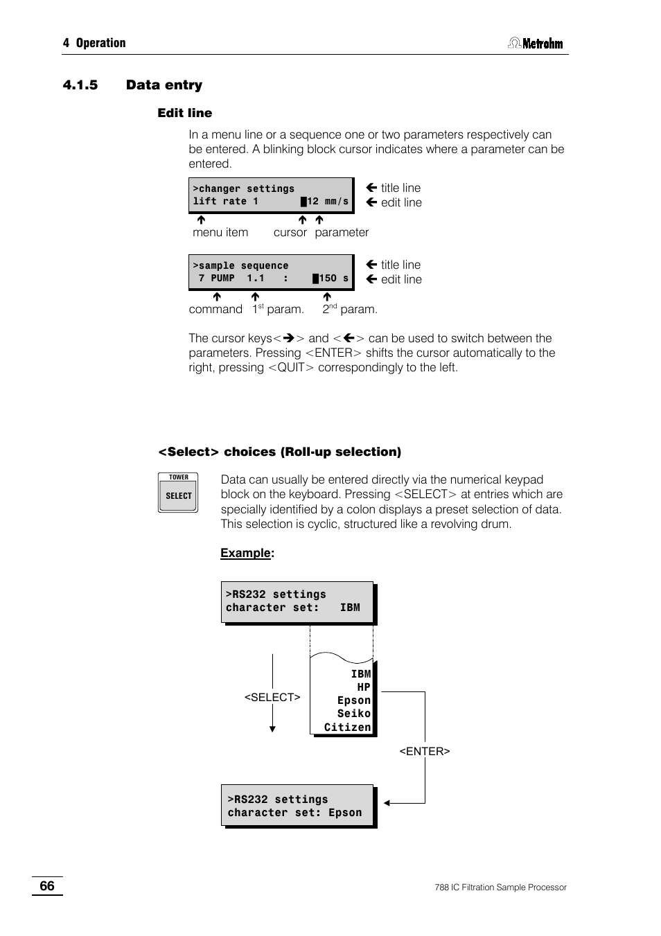 5 data entry | Metrohm 788 IC Filtration Sample Processor User Manual | Page 74 / 173