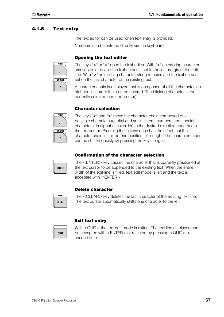 6 text entry | Metrohm 788 IC Filtration Sample Processor User Manual | Page 75 / 173