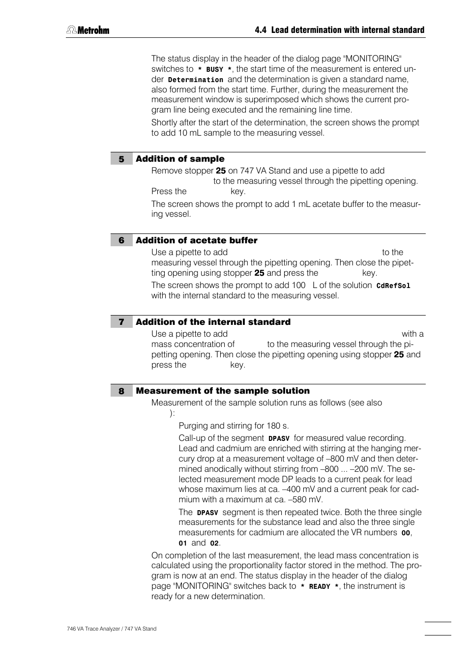 Metrohm 746 VA Trace Analyzer User Manual | Page 138 / 617