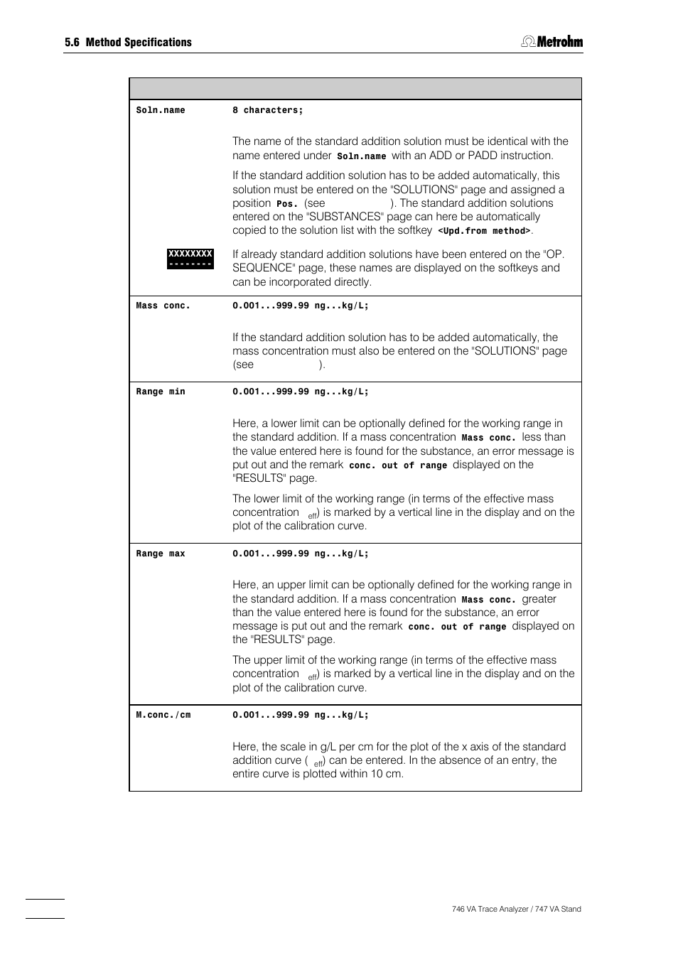 Metrohm 746 VA Trace Analyzer User Manual | Page 297 / 617