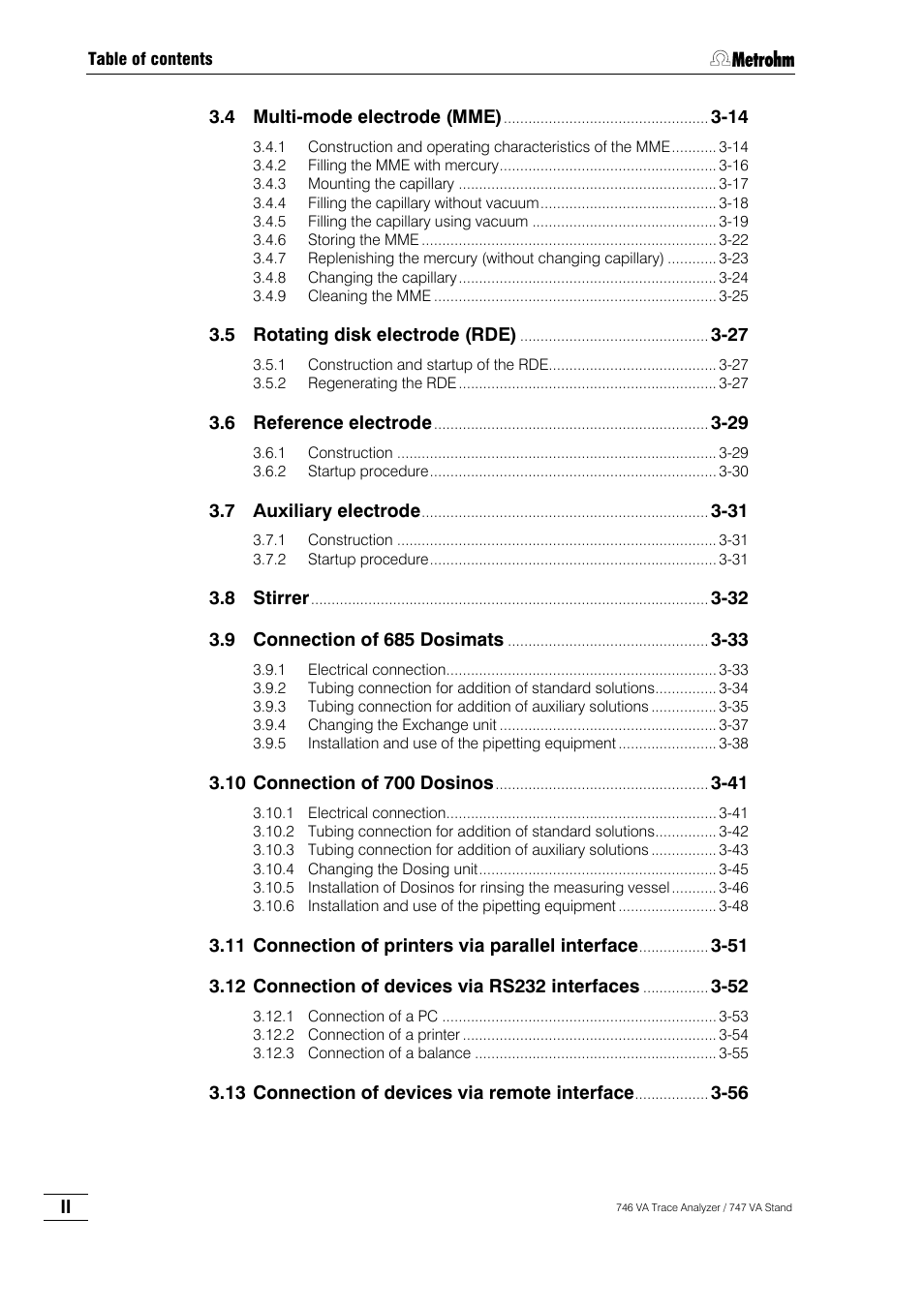 Metrohm 746 VA Trace Analyzer User Manual | Page 3 / 617