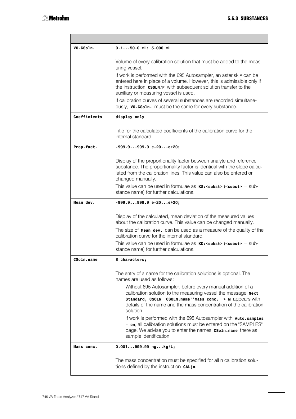 Metrohm 746 VA Trace Analyzer User Manual | Page 308 / 617