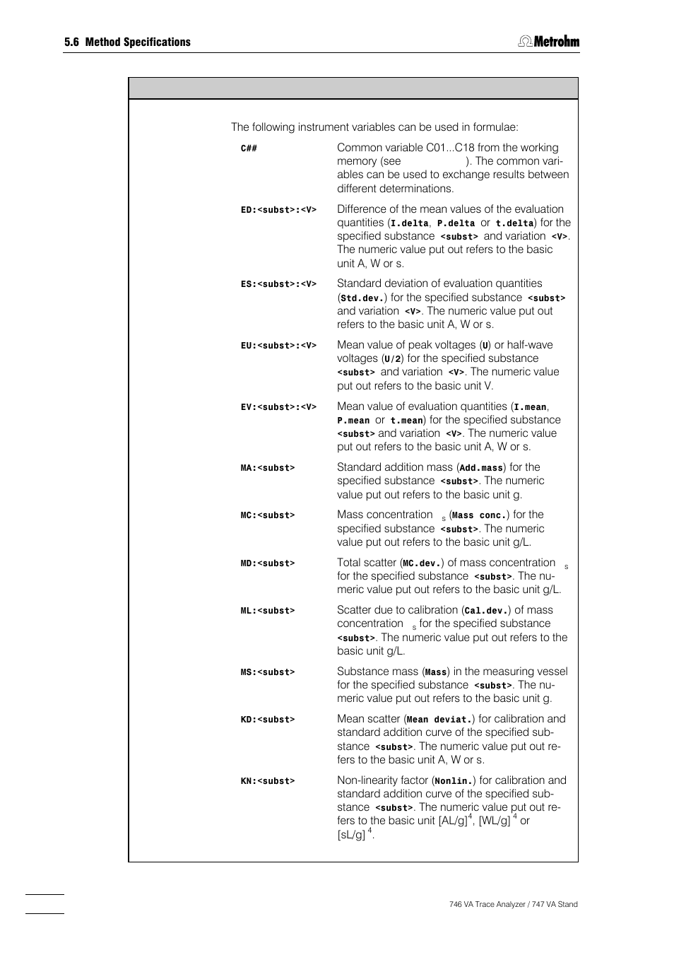 Metrohm 746 VA Trace Analyzer User Manual | Page 313 / 617