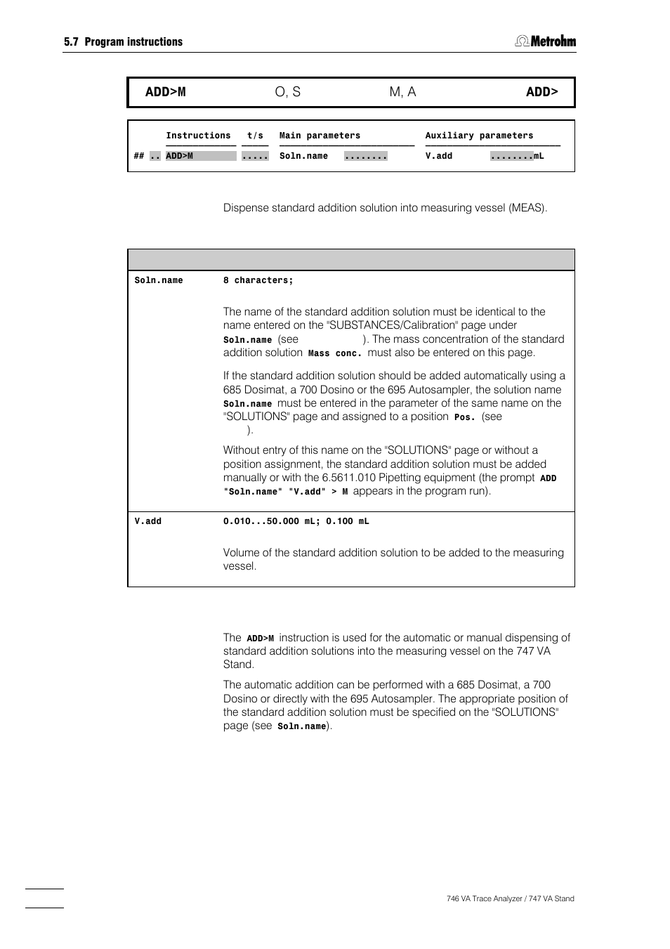 194 add>m, O, s, M, a | Metrohm 746 VA Trace Analyzer User Manual | Page 345 / 617