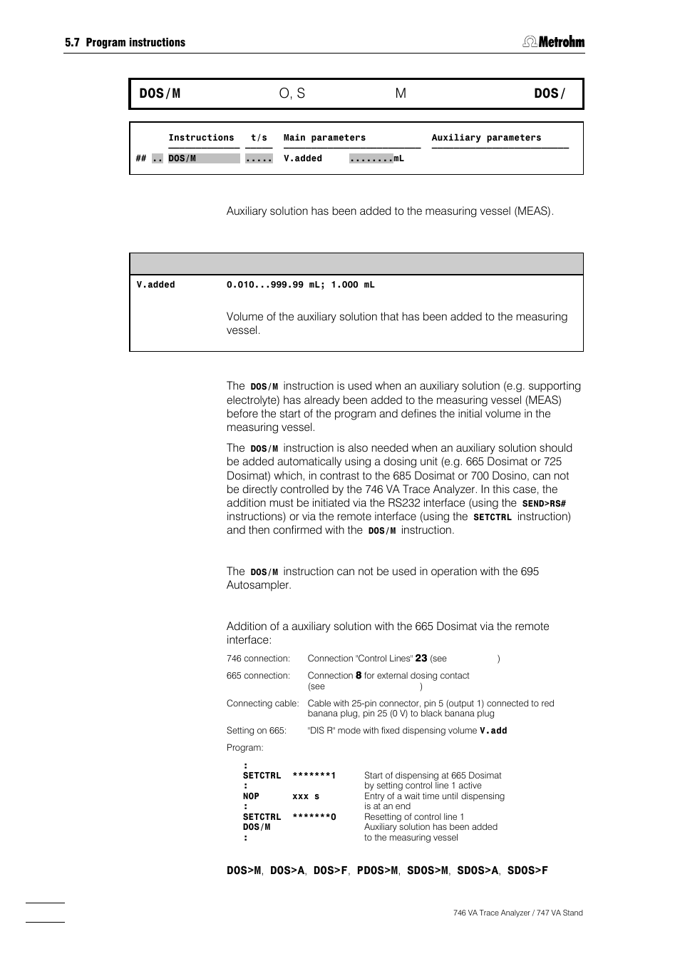 228 dos/m, O, s | Metrohm 746 VA Trace Analyzer User Manual | Page 379 / 617