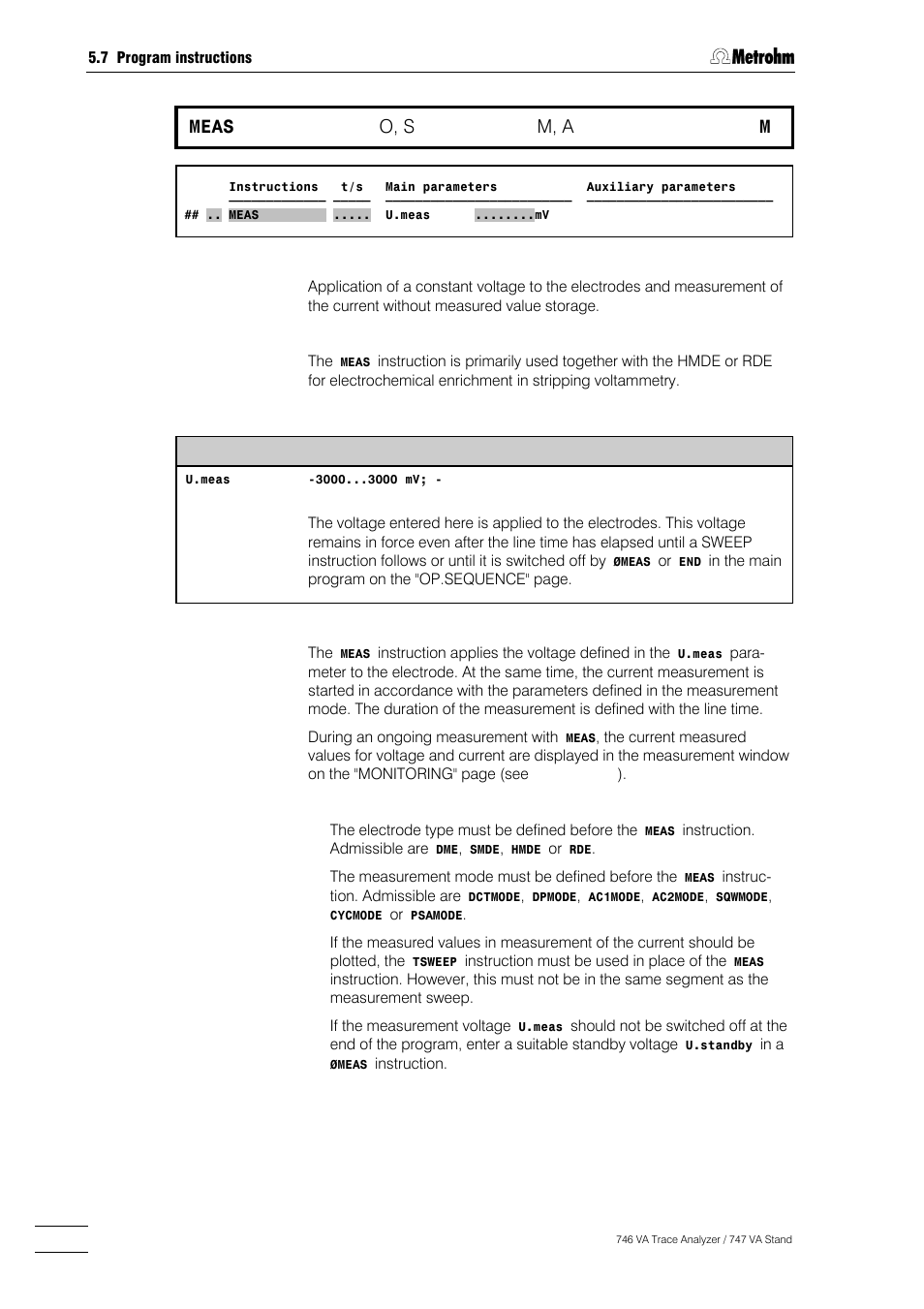 246 meas, O, s, M, a | Metrohm 746 VA Trace Analyzer User Manual | Page 397 / 617