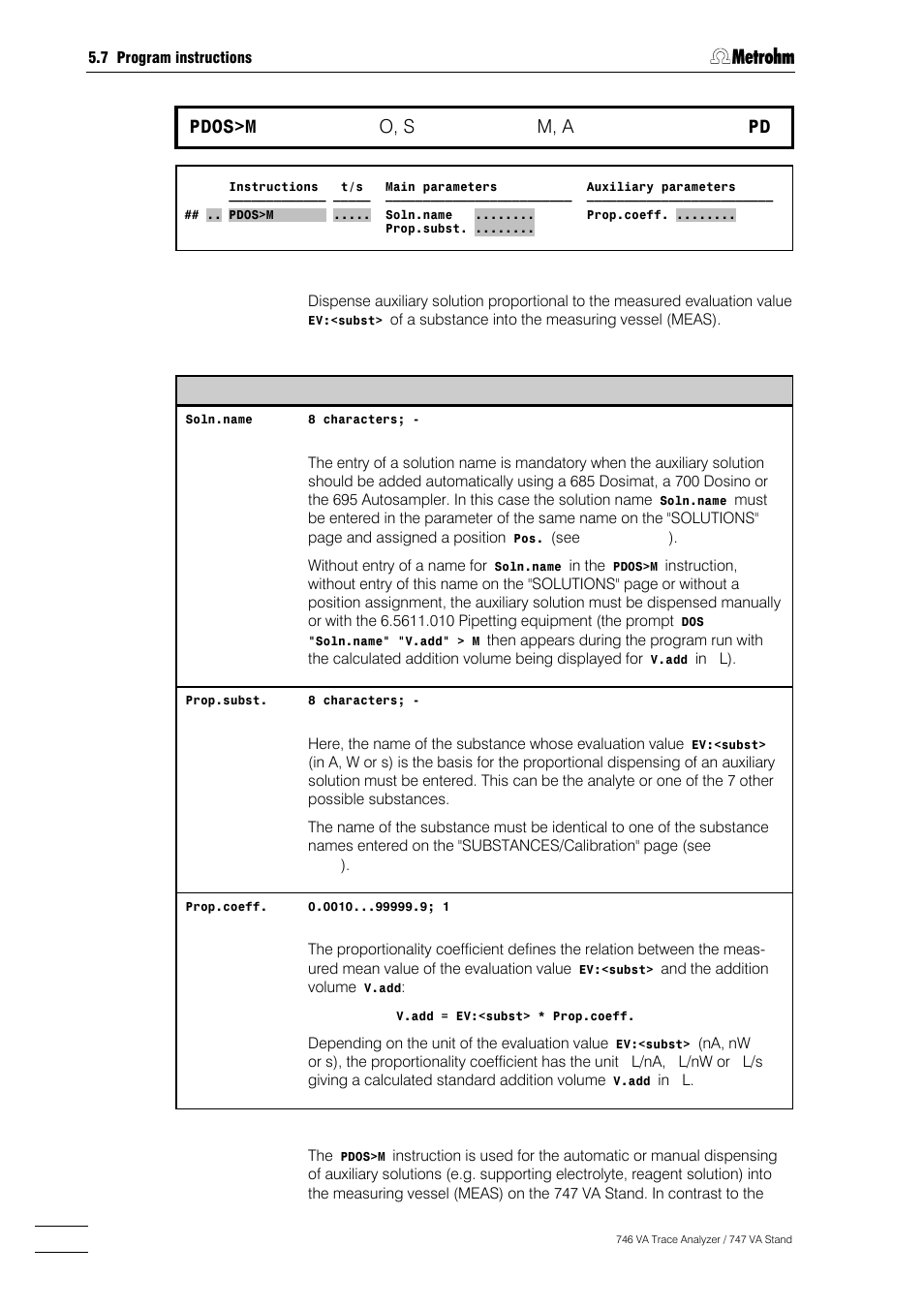 252 pdos>m, O, s, M, a | Metrohm 746 VA Trace Analyzer User Manual | Page 403 / 617