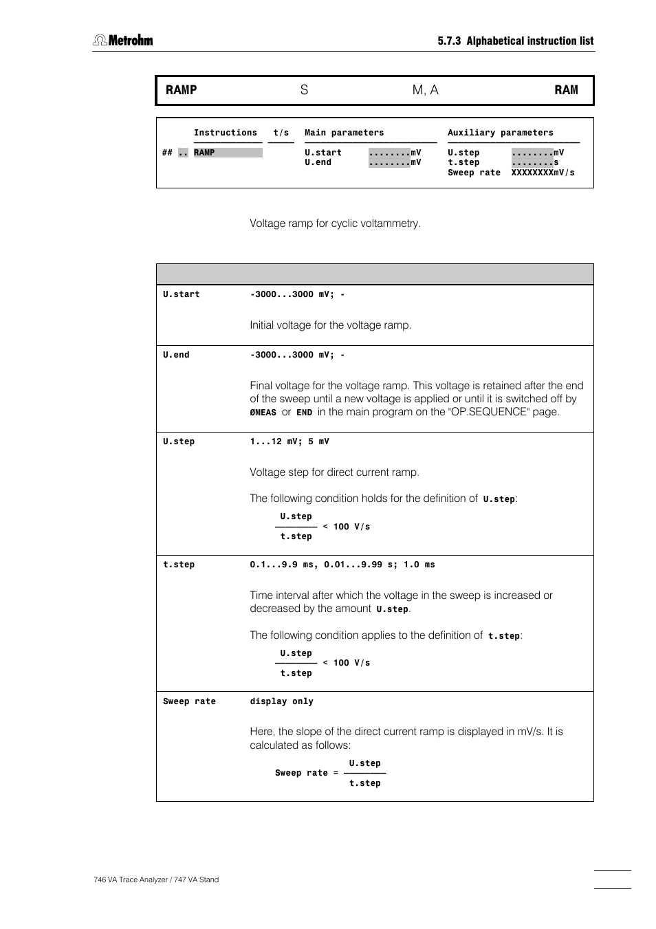 269 ramp, M, a | Metrohm 746 VA Trace Analyzer User Manual | Page 420 / 617