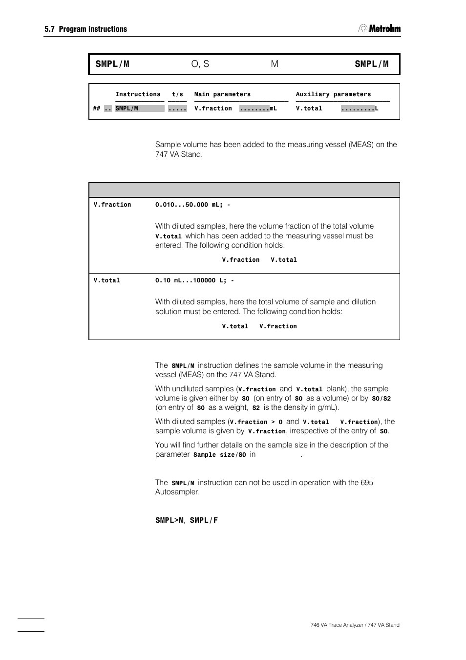 290 smpl/m, O, s, Smpl/m | Metrohm 746 VA Trace Analyzer User Manual | Page 441 / 617