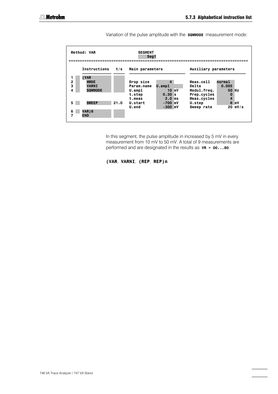 Metrohm 746 VA Trace Analyzer User Manual | Page 460 / 617