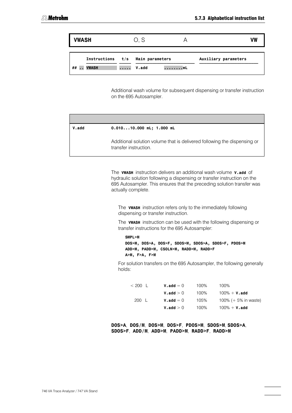 311 vwash, O, s | Metrohm 746 VA Trace Analyzer User Manual | Page 462 / 617