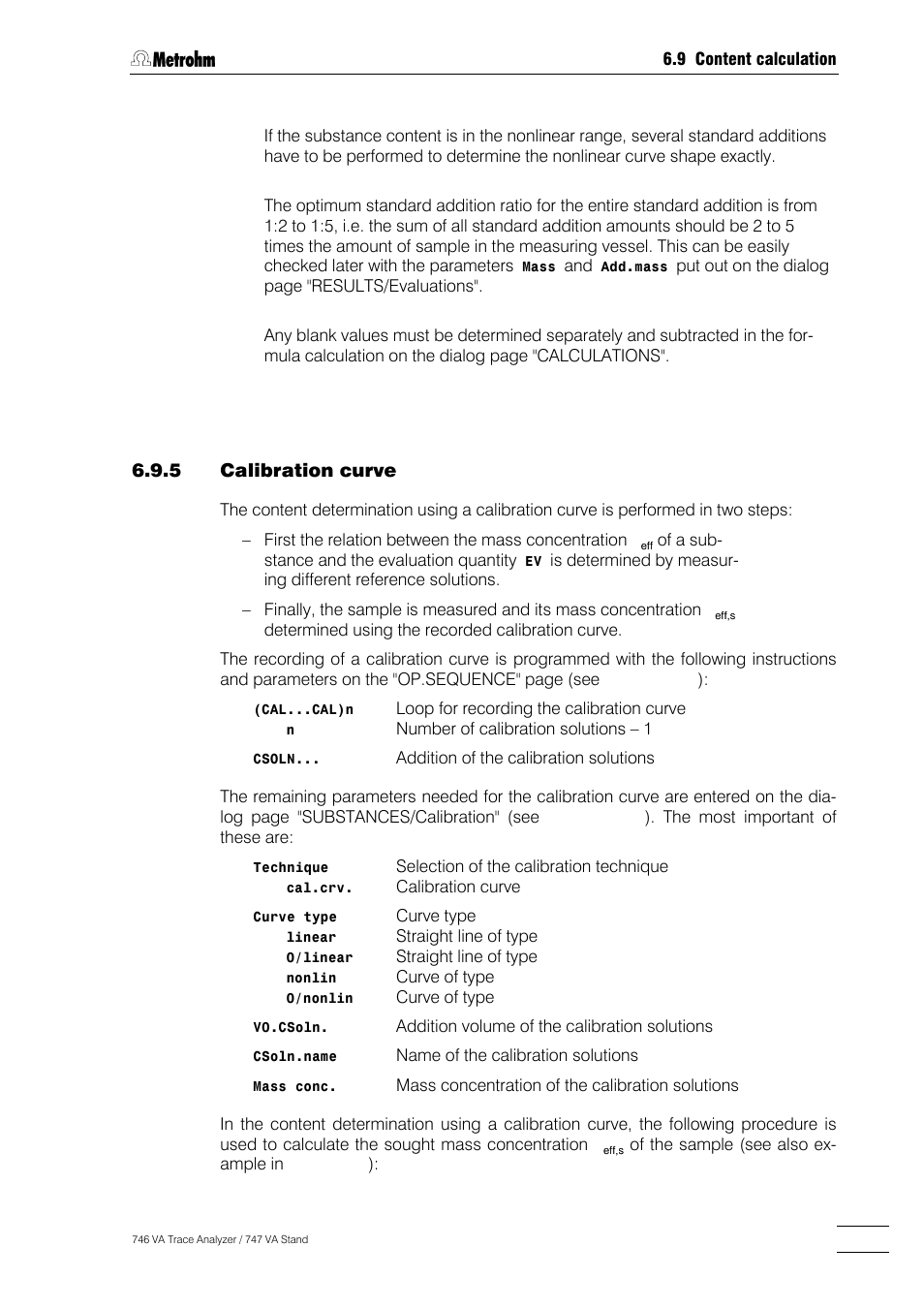 Metrohm 746 VA Trace Analyzer User Manual | Page 490 / 617