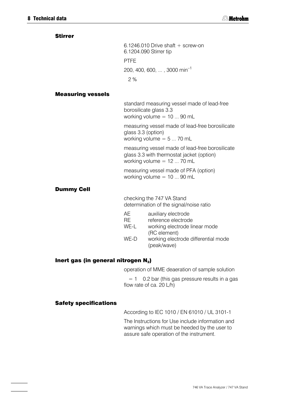 Metrohm 746 VA Trace Analyzer User Manual | Page 569 / 617