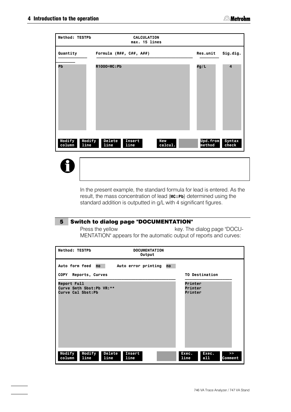 4 introduction to the operation | Metrohm 746 VA Trace Analyzer User Manual | Page 99 / 617