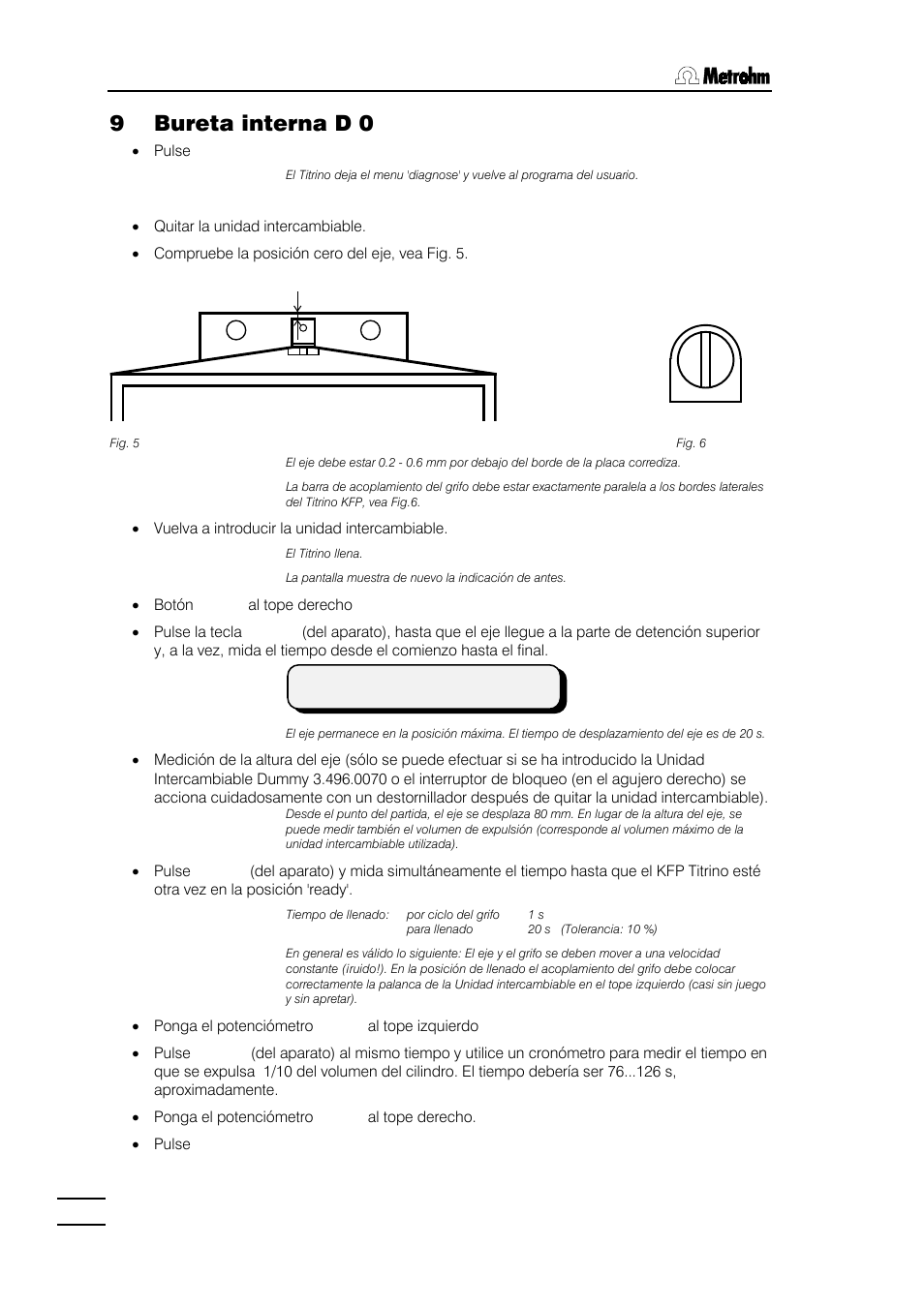 9 bureta interna d 0 | Metrohm 784 KFP Titrino User Manual | Page 113 / 155