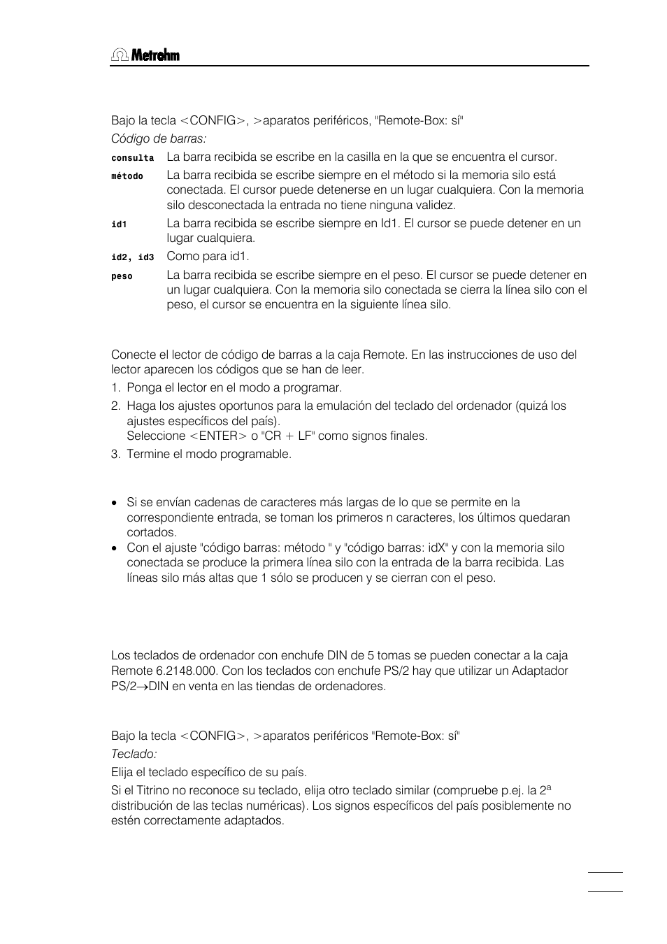 2 conexión de un teclado de ordenador | Metrohm 784 KFP Titrino User Manual | Page 124 / 155