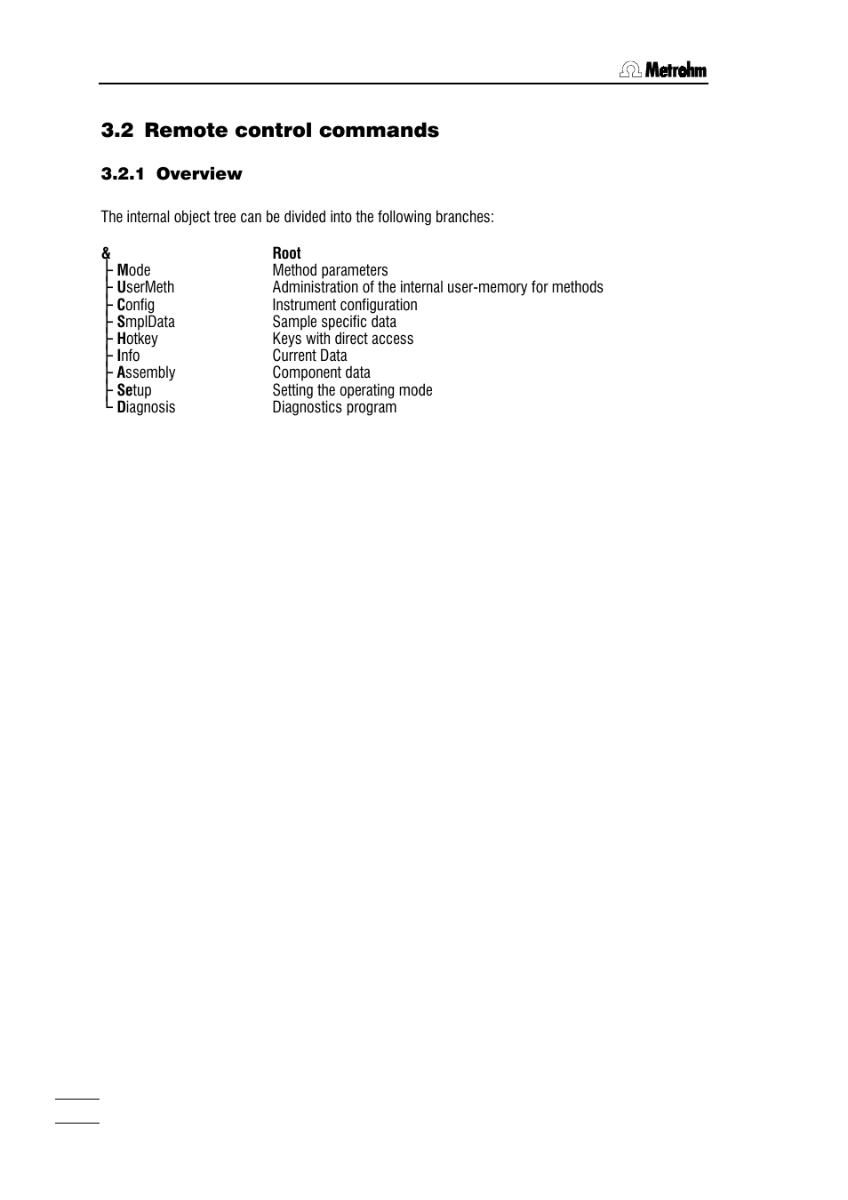 2 remote control commands, 1 overview | Metrohm 784 KFP Titrino User Manual | Page 57 / 155