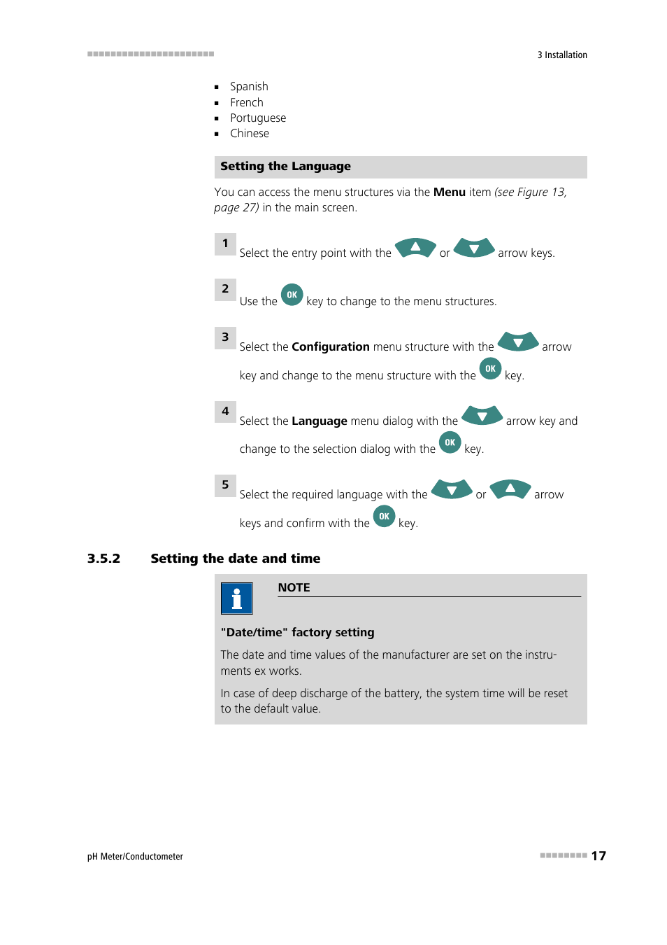 2 setting the date and time, Setting the date and time | Metrohm 914 pH / Conductometer User Manual | Page 27 / 99