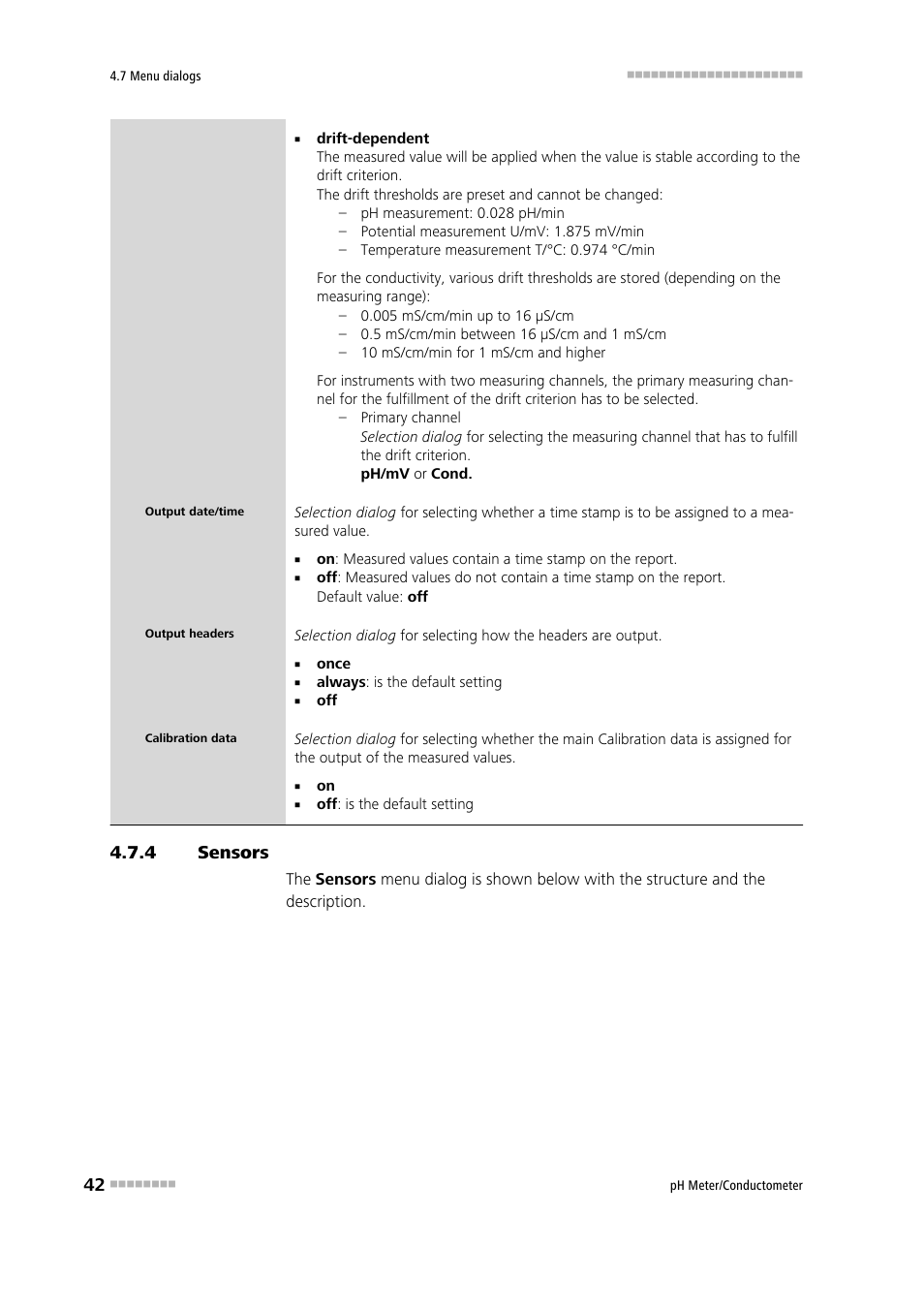 4 sensors, Sensors | Metrohm 914 pH / Conductometer User Manual | Page 52 / 99