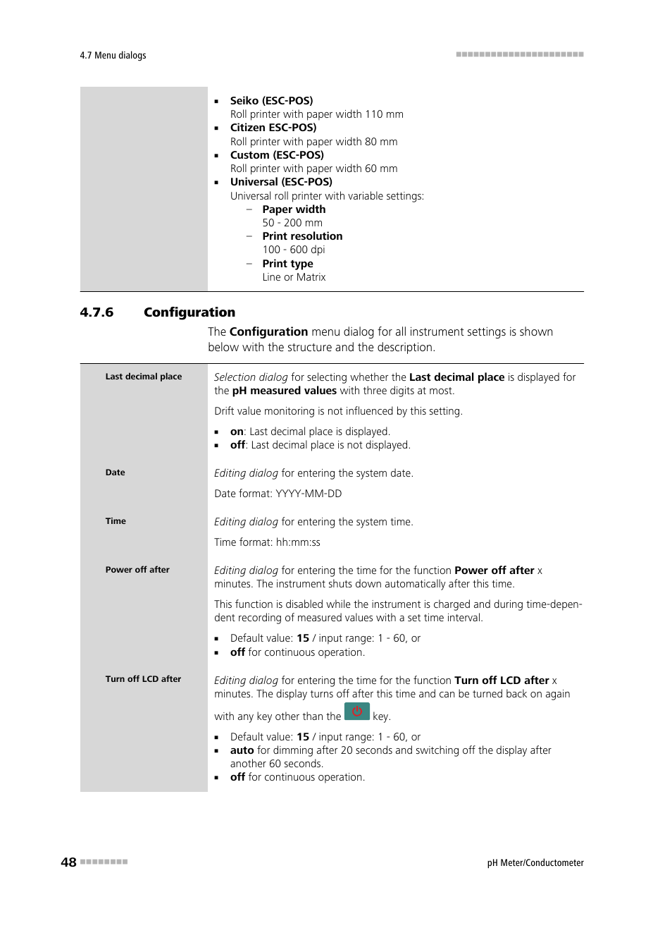 6 configuration, Configuration | Metrohm 914 pH / Conductometer User Manual | Page 58 / 99