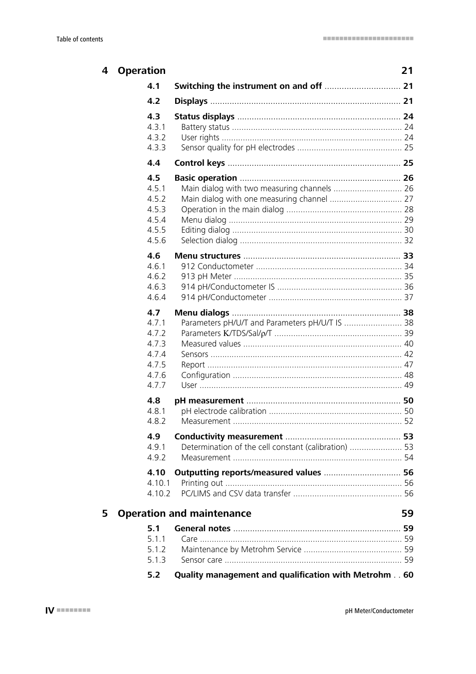 Metrohm 914 pH / Conductometer User Manual | Page 6 / 99