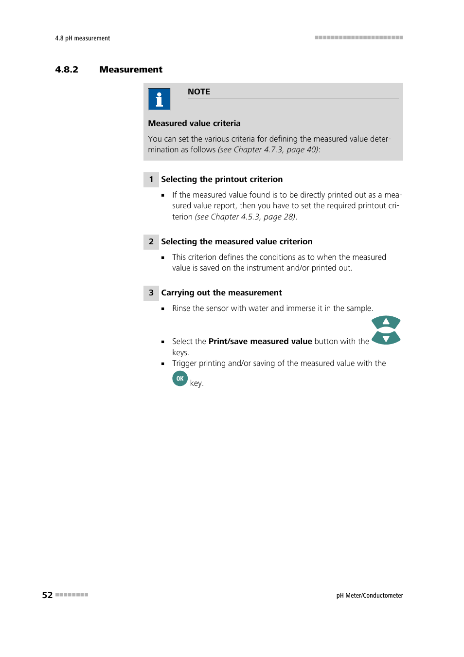 2 measurement, Measurement | Metrohm 914 pH / Conductometer User Manual | Page 62 / 99