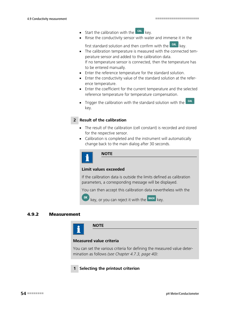 2 measurement, Measurement | Metrohm 914 pH / Conductometer User Manual | Page 64 / 99