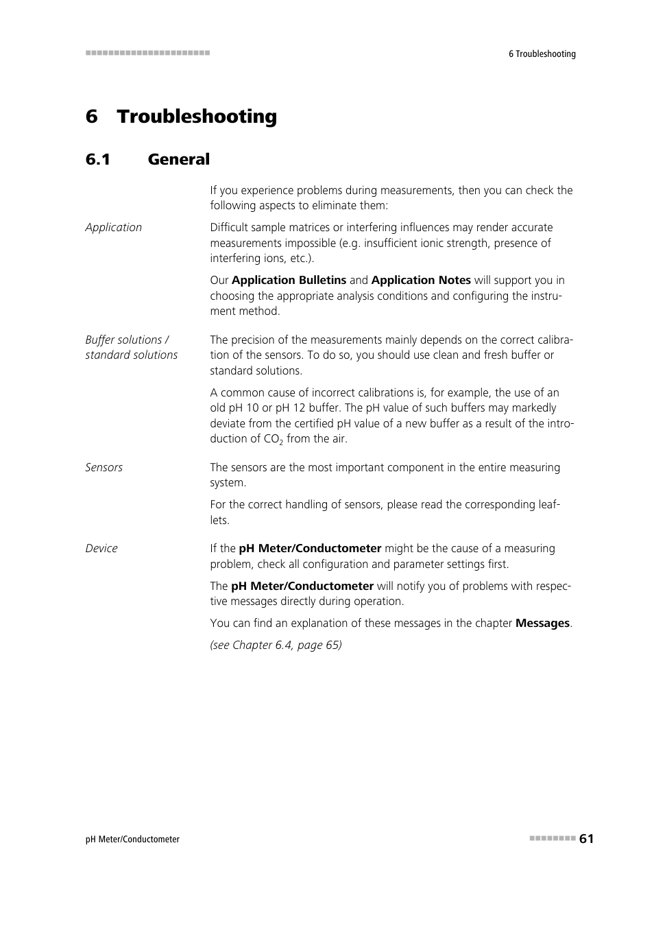 6 troubleshooting, 1 general, General | Metrohm 914 pH / Conductometer User Manual | Page 71 / 99