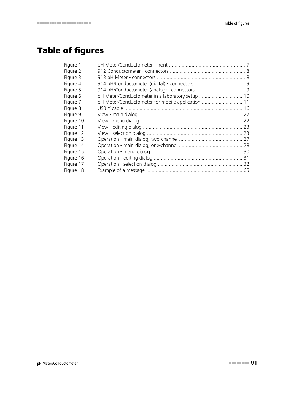 Table of figures | Metrohm 914 pH / Conductometer User Manual | Page 9 / 99