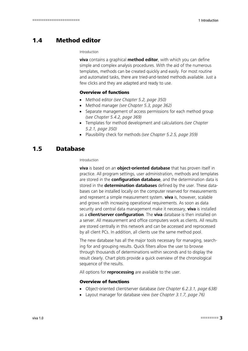 4 method editor, 5 database, Method editor | Database, Convenient method editor | Metrohm viva 1.0 Manual User Manual | Page 15 / 898