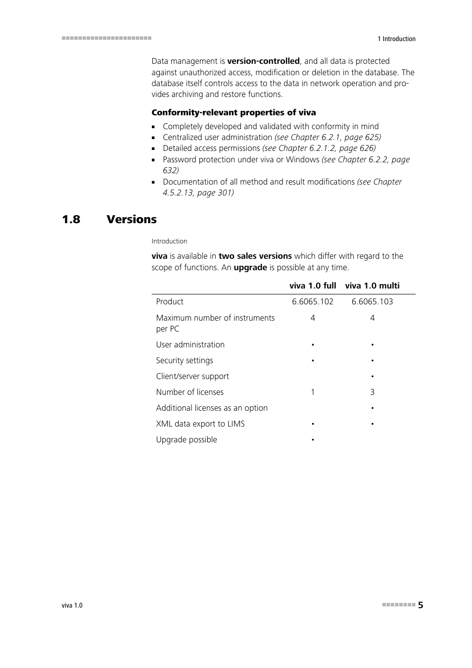 8 versions, Versions, Program versions | Metrohm viva 1.0 Manual User Manual | Page 17 / 898