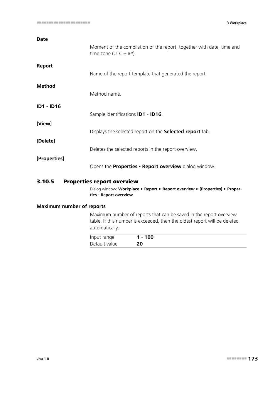 5 properties report overview, Properties report overview | Metrohm viva 1.0 Manual User Manual | Page 185 / 898