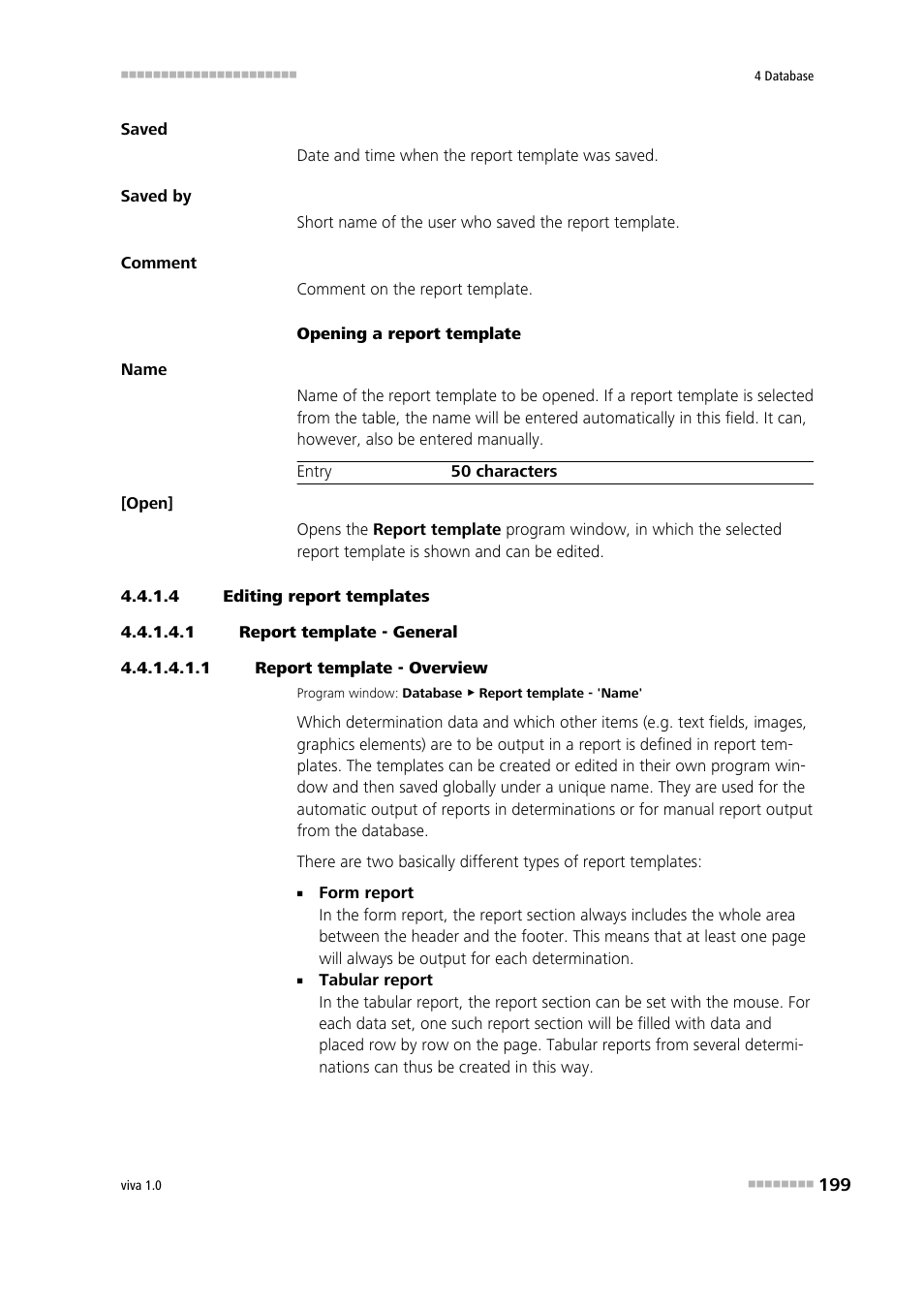 4 editing report templates, 1 report template - general, 1 report template - overview | Editing report templates | Metrohm viva 1.0 Manual User Manual | Page 211 / 898