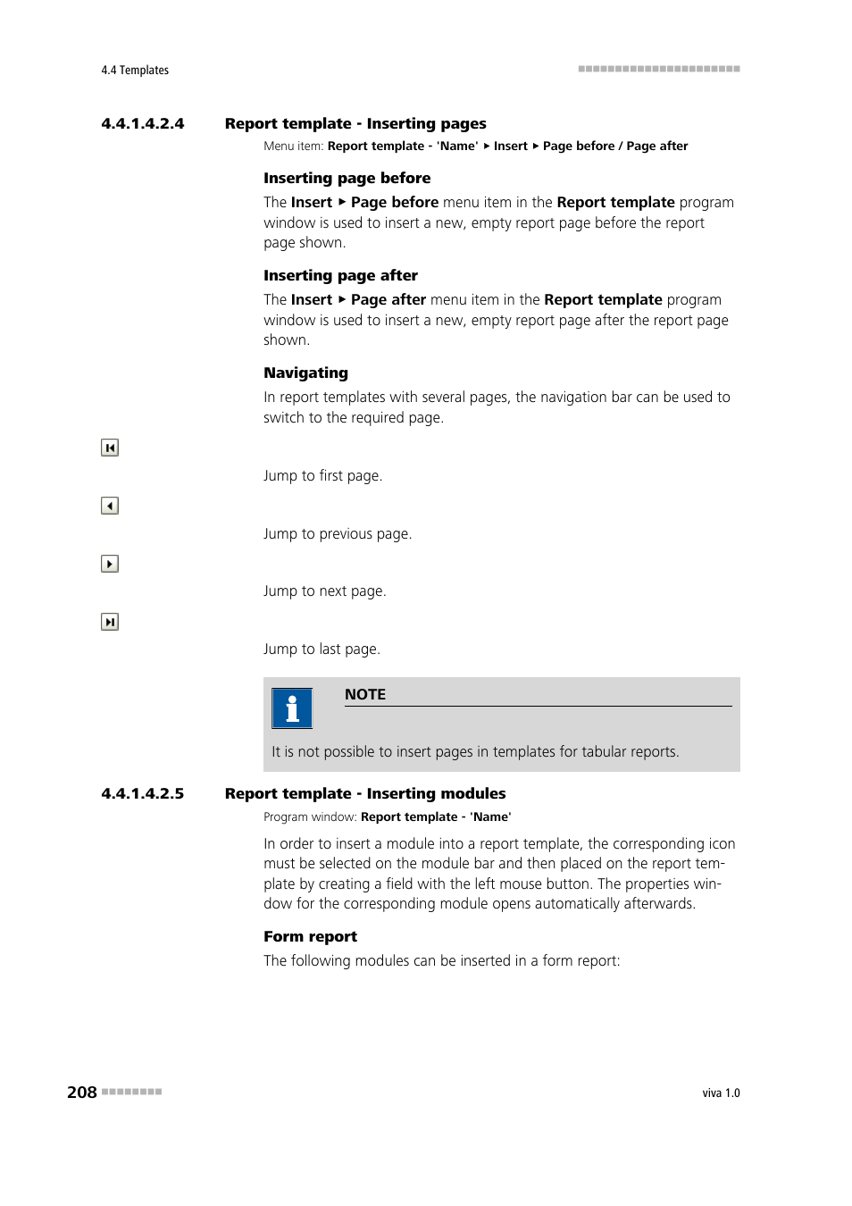 5 report template - inserting modules, Inserting a module | Metrohm viva 1.0 Manual User Manual | Page 220 / 898