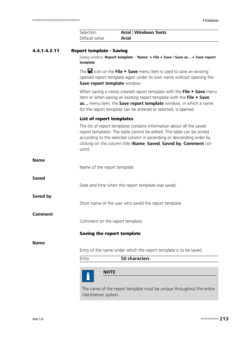 11 report template - saving, Saving a report template | Metrohm viva 1.0 Manual User Manual | Page 225 / 898