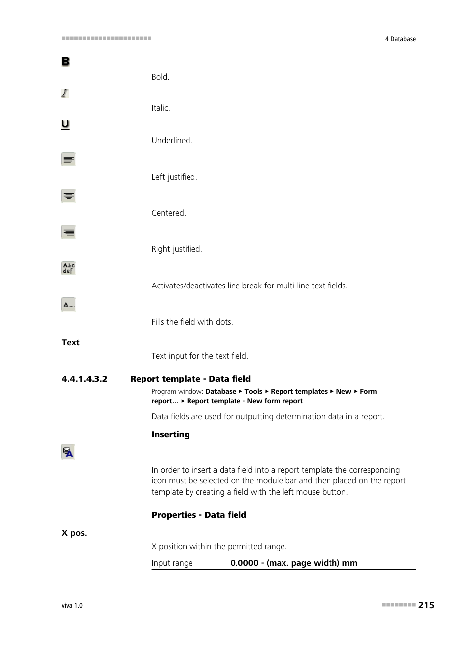 2 report template - data field, Data | Metrohm viva 1.0 Manual User Manual | Page 227 / 898