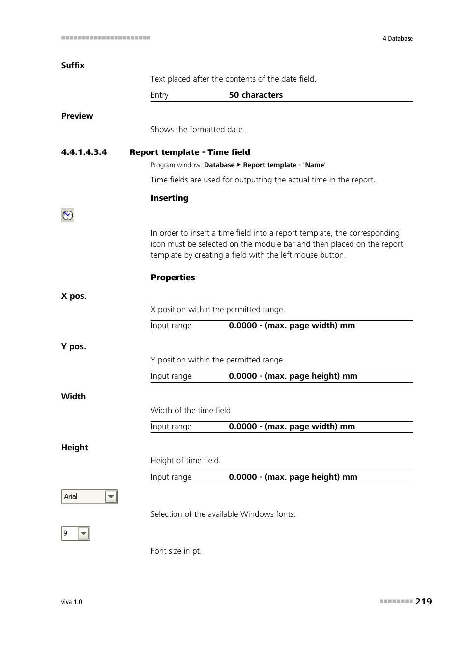 4 report template - time field, Time | Metrohm viva 1.0 Manual User Manual | Page 231 / 898