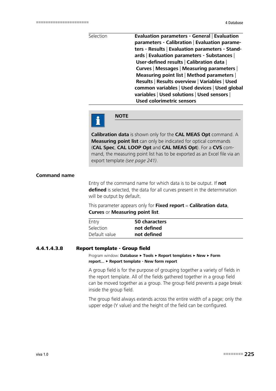 8 report template - group field, Group | Metrohm viva 1.0 Manual User Manual | Page 237 / 898