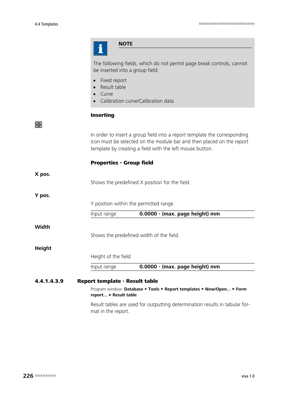 9 report template - result table, Result table | Metrohm viva 1.0 Manual User Manual | Page 238 / 898