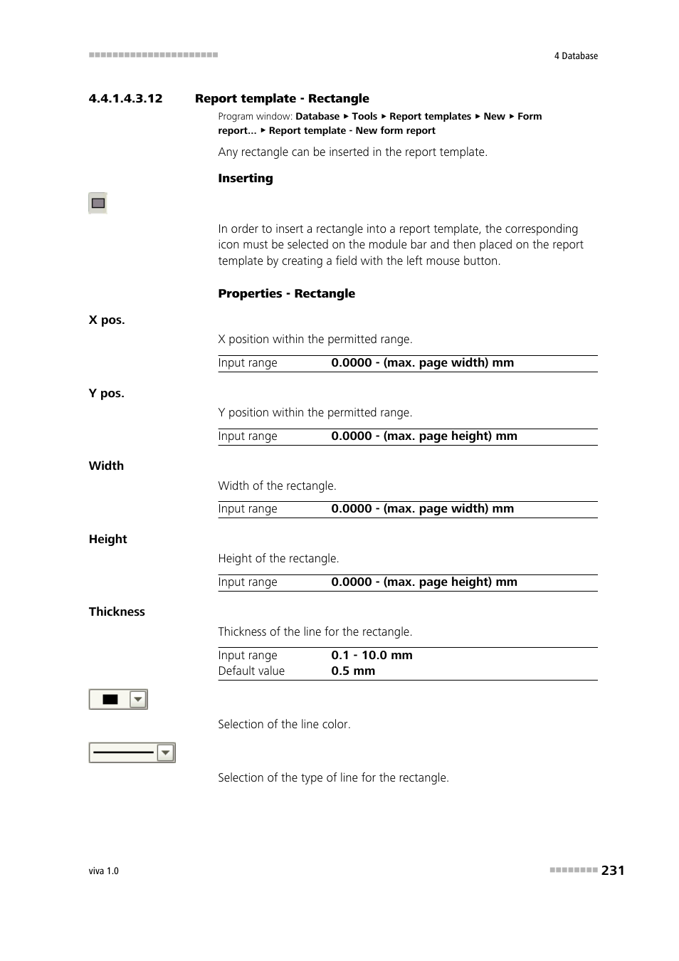 12 report template - rectangle, Rectangle, Rectan- gle | Metrohm viva 1.0 Manual User Manual | Page 243 / 898