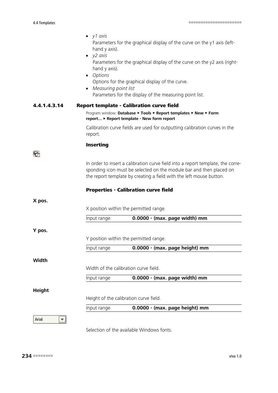 14 report template - calibration curve field, Calibration curve | Metrohm viva 1.0 Manual User Manual | Page 246 / 898