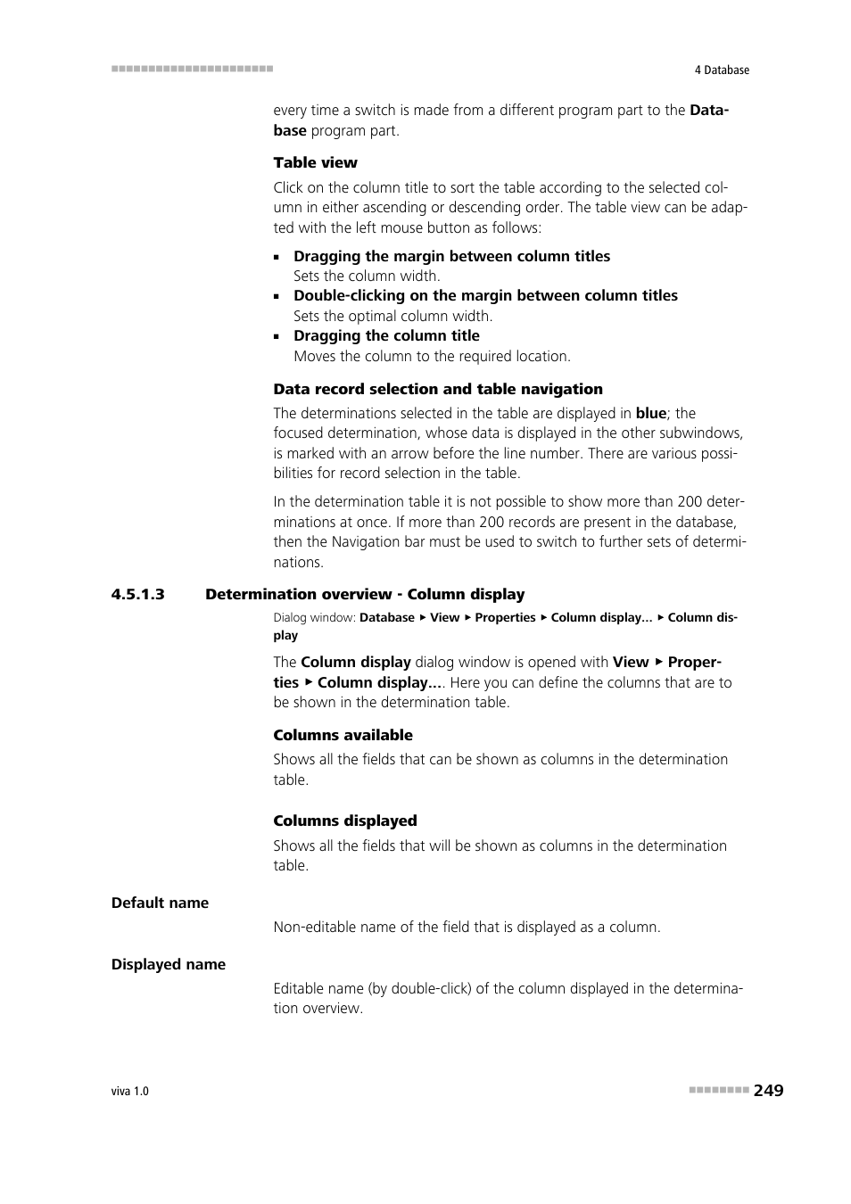 3 determination overview - column display | Metrohm viva 1.0 Manual User Manual | Page 261 / 898